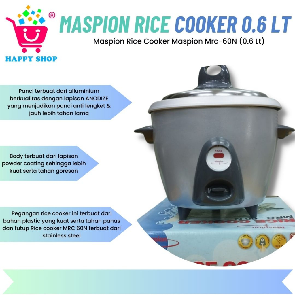 Jual Maspion Rice Cooker Maspion Mrc 60N 0 6 Lt Shopee Indonesia