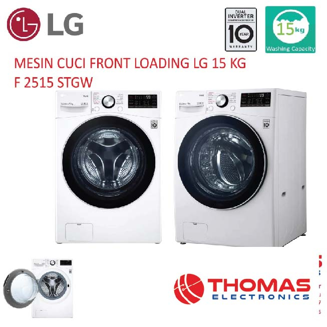 Jual MESIN CUCI FRONT LOADING LG 15 KG F 2515 STGW F2515STGW GARANSI