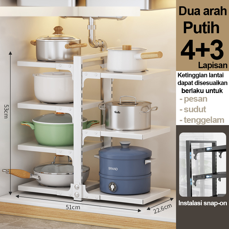 Jual Rak Panci CF09 Dua Arah Rak Dapur Di Bawah Rak Pot Kabinet Rak