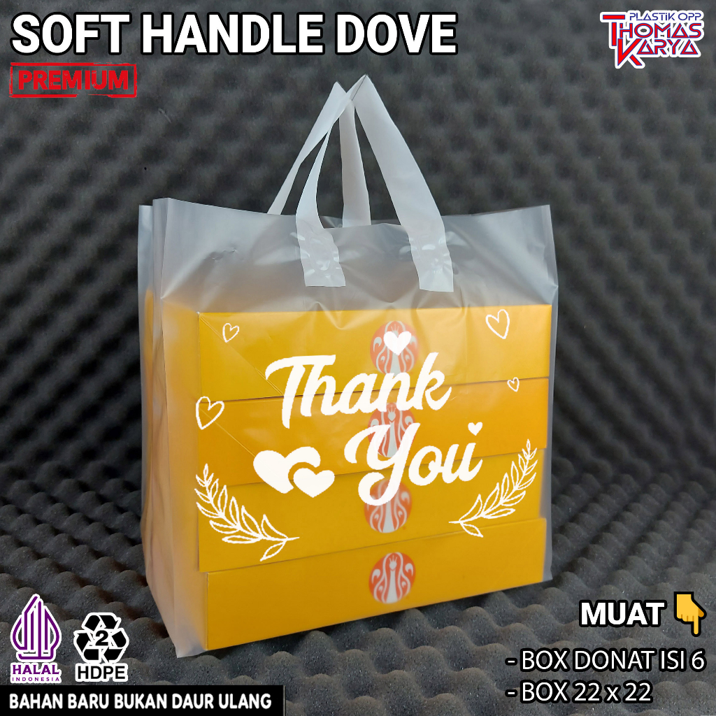 Jual Ecer Kantong Plastik Bento Sekat Motif Thank You Pink X