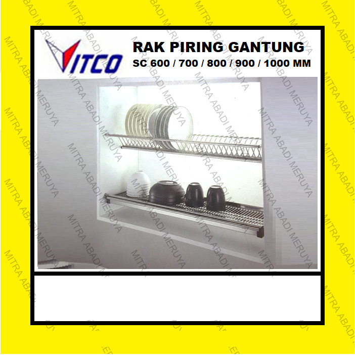 Jual Rak Piring Gantung Vitco Stainless SC 600 700 800 900 1000 Mm