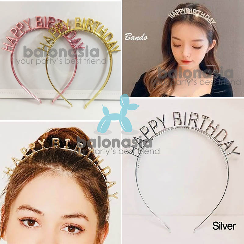 Jual Bando Happy Birthday Crown Hbd Glossy Rose Gold Shopee Indonesia