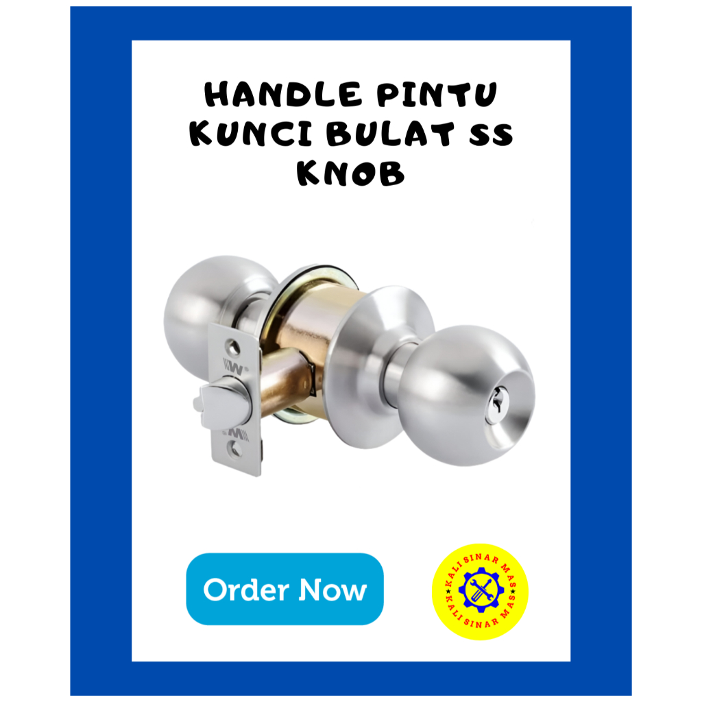 Jual Handle Bulat Kunci Pintu Kamar Mandi Toilet Stainless Set Weldom