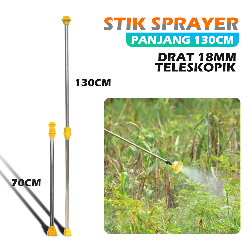 Jual Stik Semprotan Hama Teleskopik Drat 18mm Panjang 130cm Tongkat