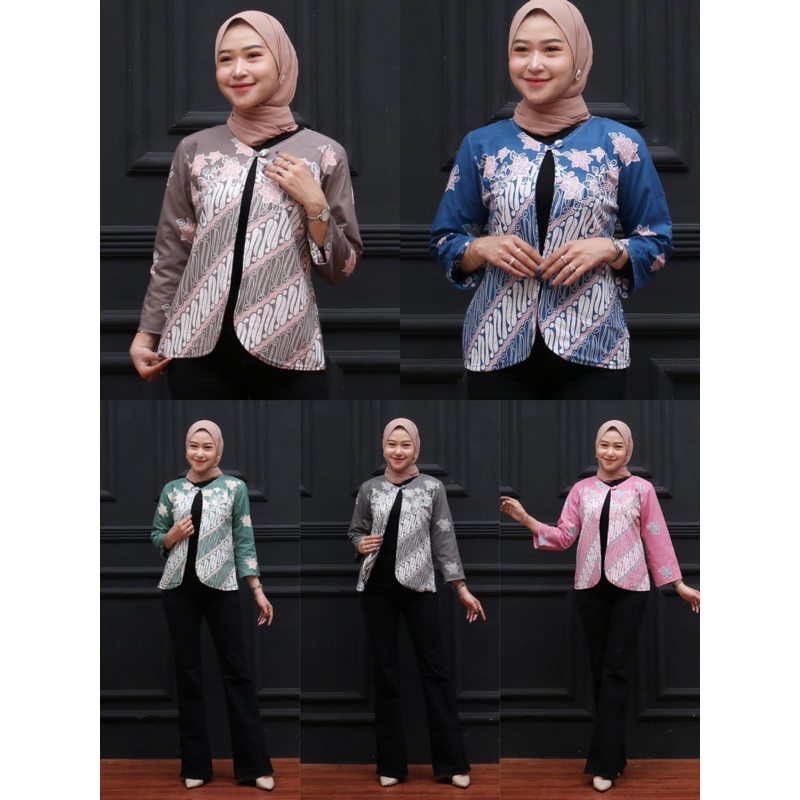 Jual Outer Batik Blezer Batik Kerja Katun Lengan Panjang Model Bolak