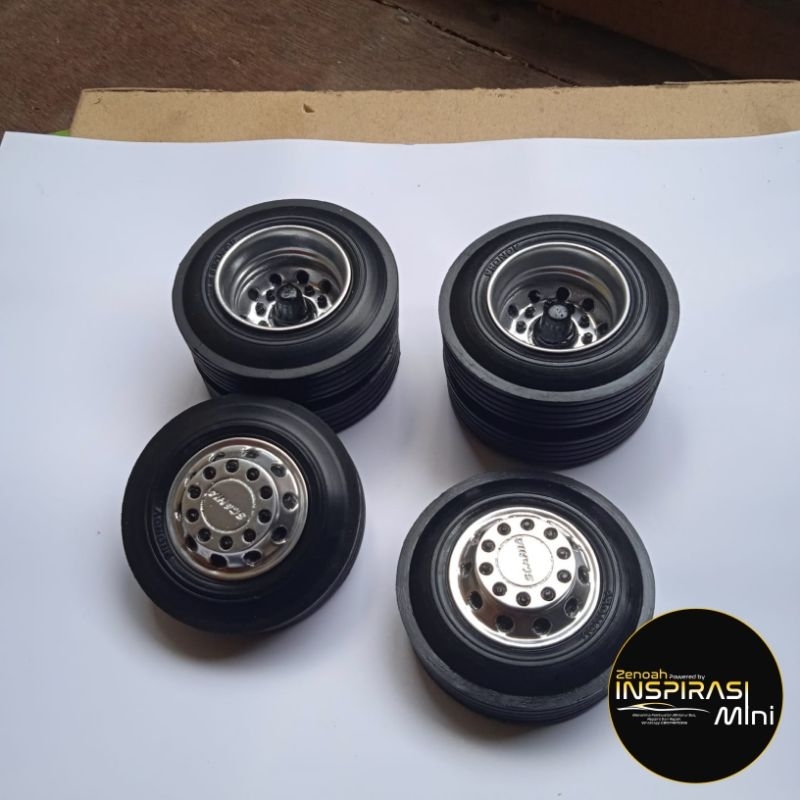 Jual RODA BAN KARET MINIATUR BUS SKALA 20 18 MODEL SCANIA RING Shopee