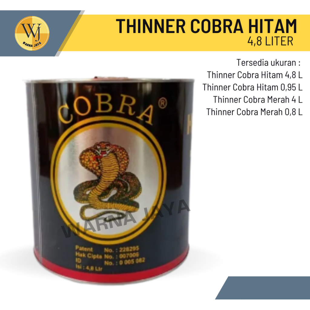 Jual Thinner Cobra Hitam HG Galon 5L Thiner Tiner Pengencer Cat 4 8