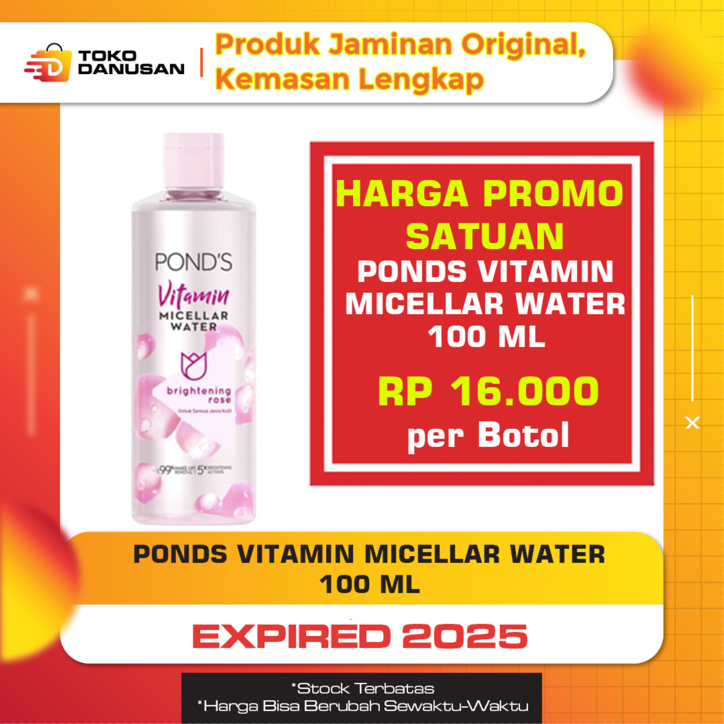 Jual PONDS Vitamin Micellar Water Brightening Rose 100 Ml Shopee