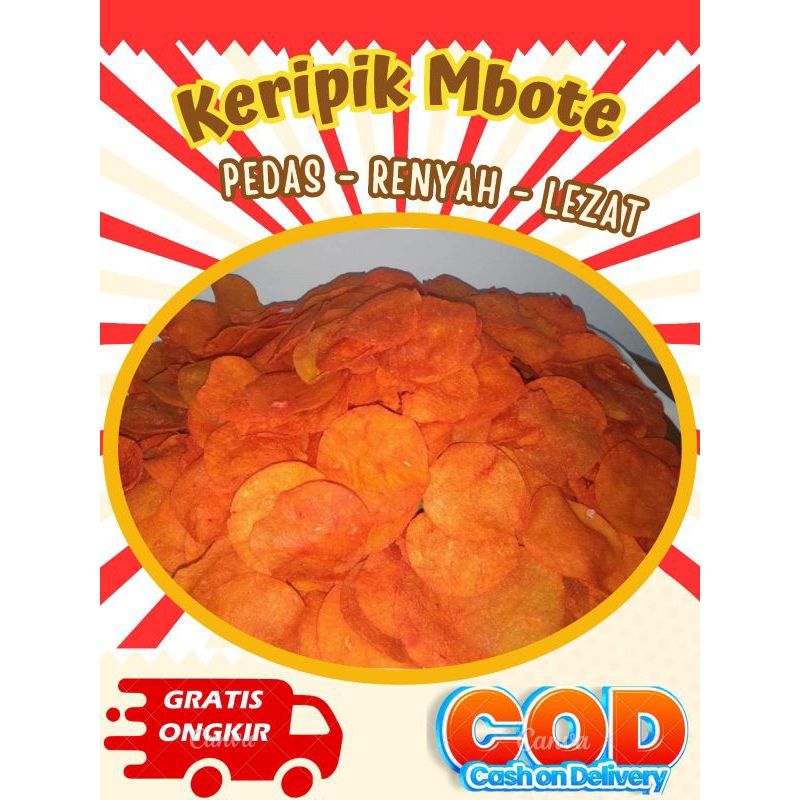 Jual Keripik Talas Mbote Pedas Balado Gr Shopee Indonesia