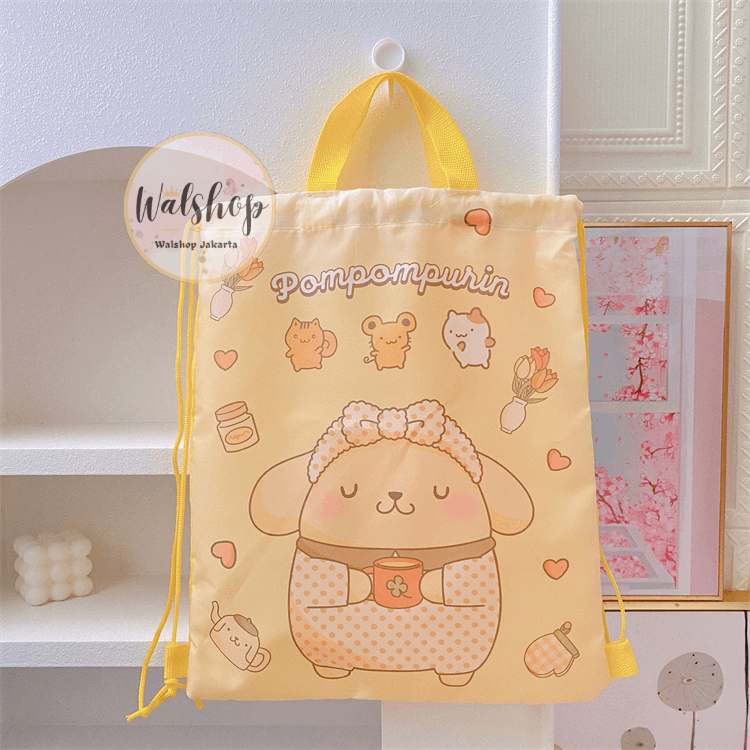 Jual Tas Ransel Serut Sanrio Melody Kuromi Moroll Pochacco Pompurin