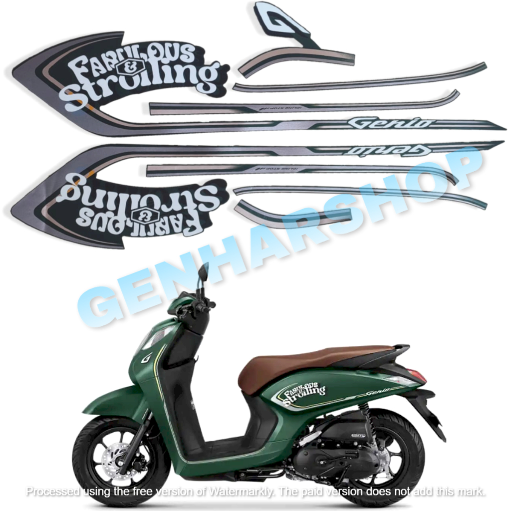 Jual Stiker Striping Lis Body Motor Honda Genio Fabulous Hijau