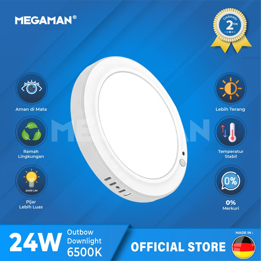 Jual Megaman Downlight Led Obr W W Cahaya Putih Shopee Indonesia