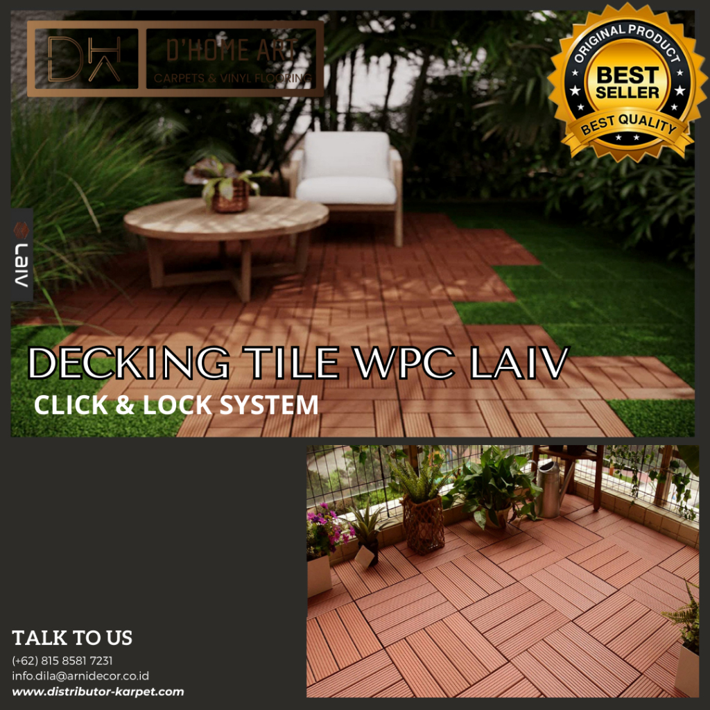 Jual Decking Tile WPC Laiv Outdoor Bongkar Pasang Ukuran 30cm X 30cm