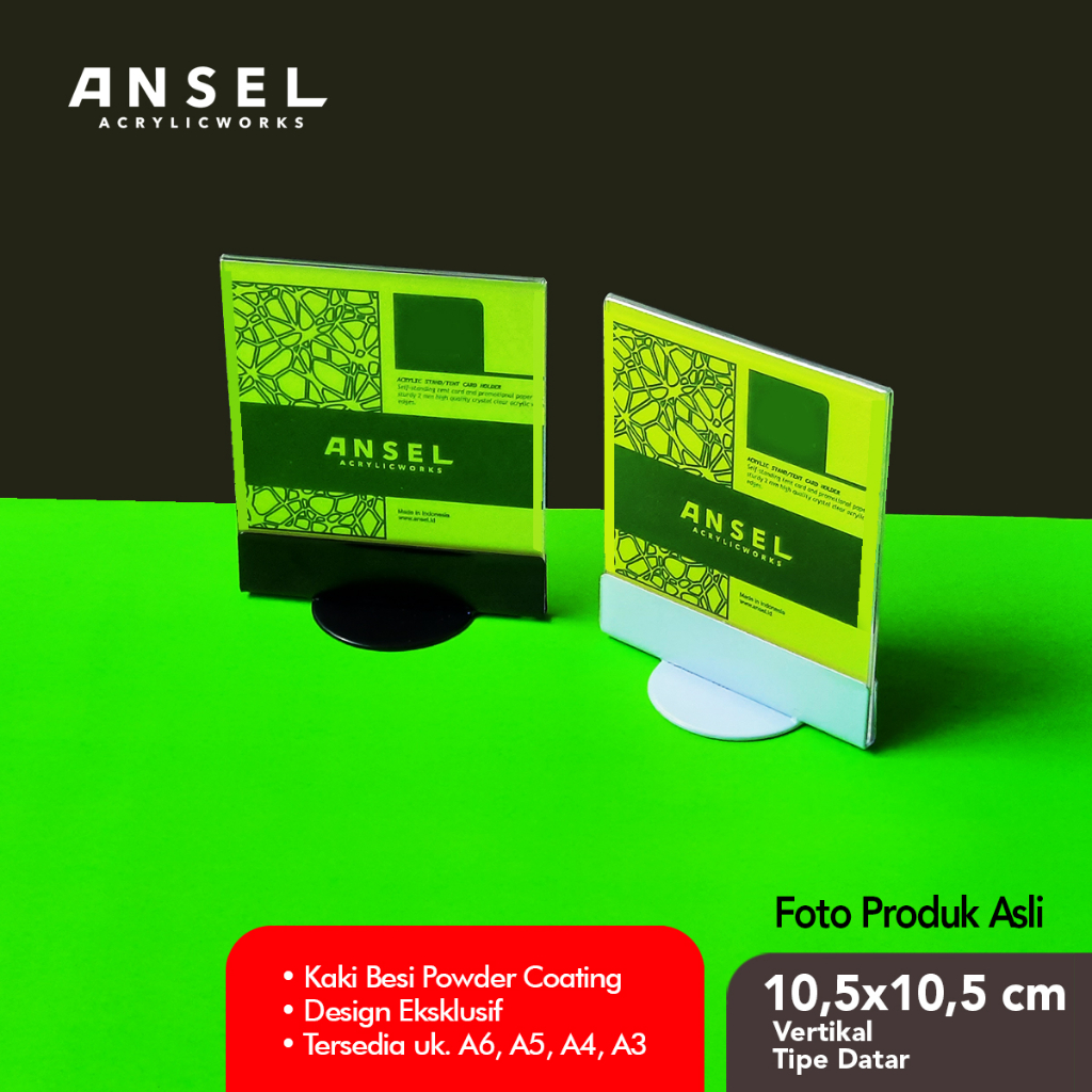 Jual ANSEL Tent Card Akrilik Besi Datar Persegi 10 5x10 5 Cm Shopee