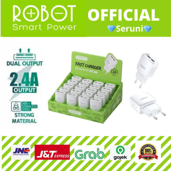 Jual Unik Kotak Isi Pcs Charger Fast Charging Robot Rt K A Dual