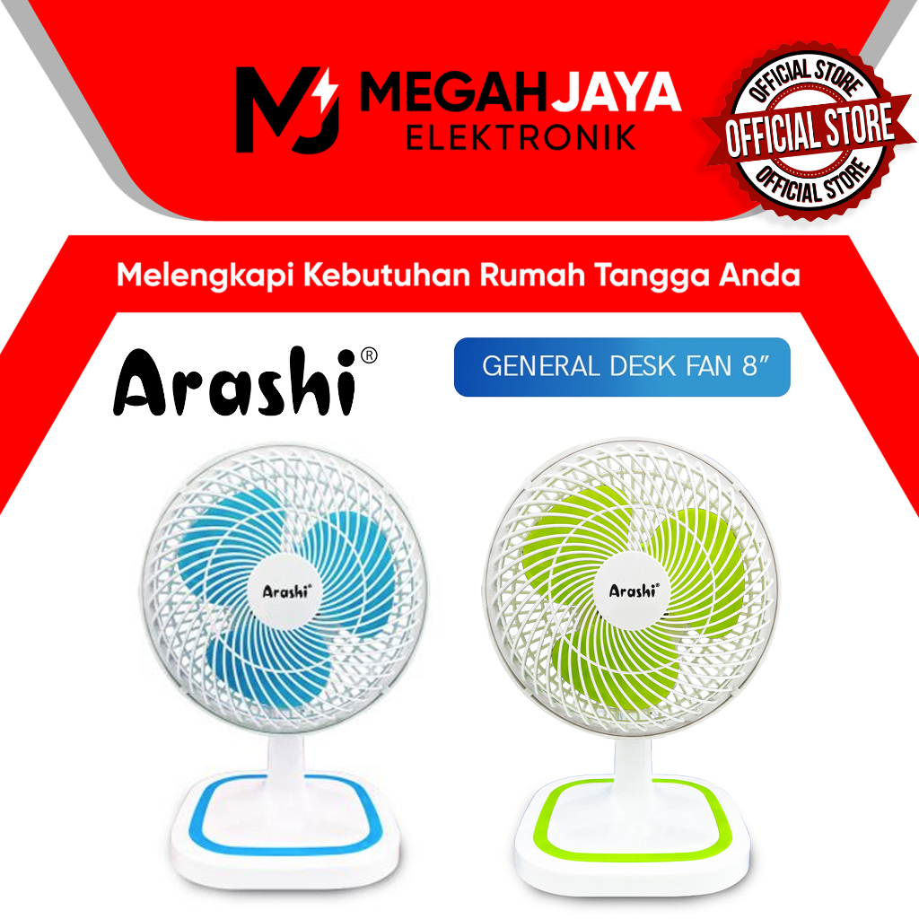 Jual Cod Ready Arashi Desk Fan Kipas Angin Meja Ar General