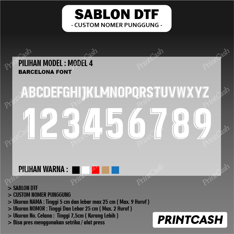 Jual SABLON NAMA NOMER PUNGGUNG SABLON DTF NAMA NOMER PUNGGUNG SABLON