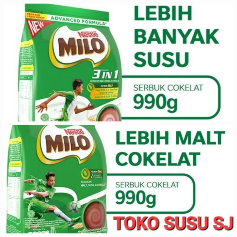 Jual MILO Actigen COKLAT 990 Gram MILO 3 IN 1 990 GRAM 3IN1 Milo Activ