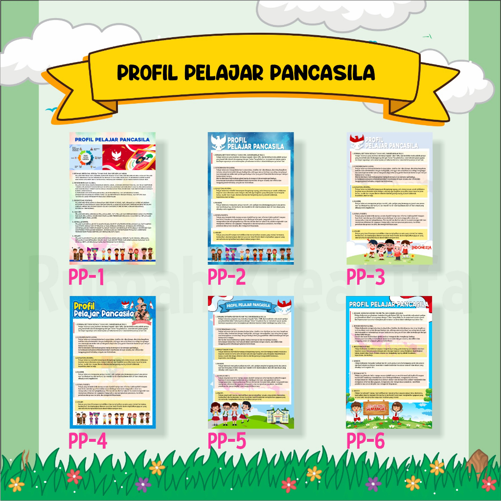 Jual POSTER PANCASILA HIASAN KELAS P5 PROJEK PENGUATAN PROFIL