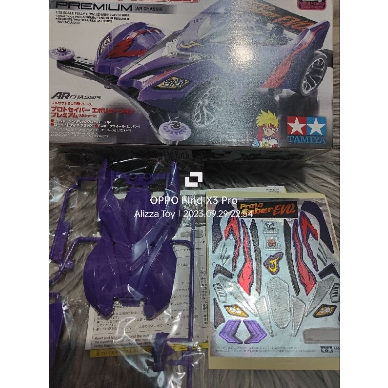 Jual Tamiya Body Kap Proto Saber Evolution Premium Decal Dus