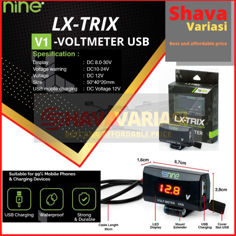 Jual Voltmeter Digital Slim Nine Lxtrix V Usb Untuk Indicator Tegangan