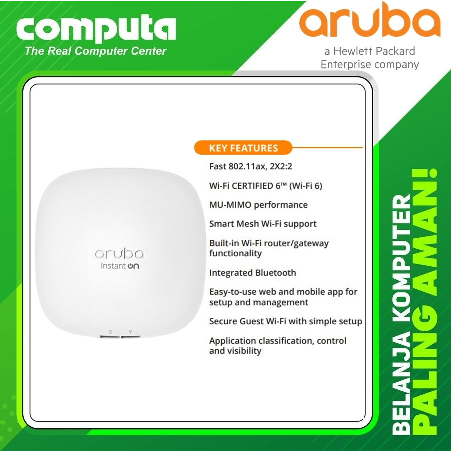 Jual ARUBA AP22 Instant On RW Access Point 2x2 Wi Fi 6 R4W02A