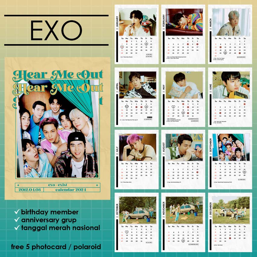 Jual Kalender Meja Kpop Exo Nct Dream Bts Blackpink Shopee Indonesia