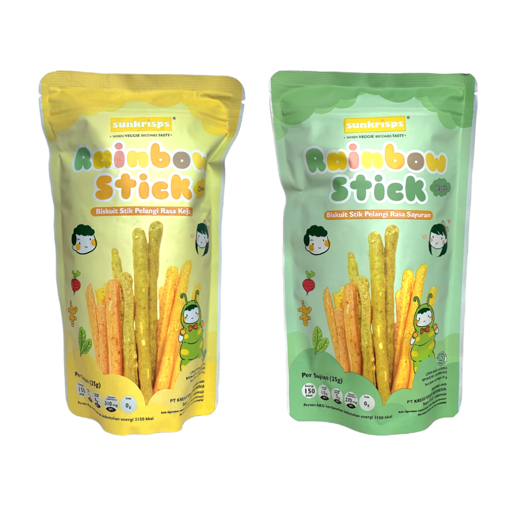 Jual SUNKRISPS Rainbow Stick 50g Kue Stick Sus Rasa Keju Dan Original