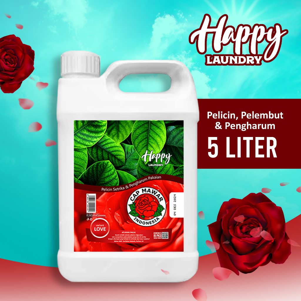 Jual Happy Laundry Liter Parfum Laundry Antibacterial Perfume Refill