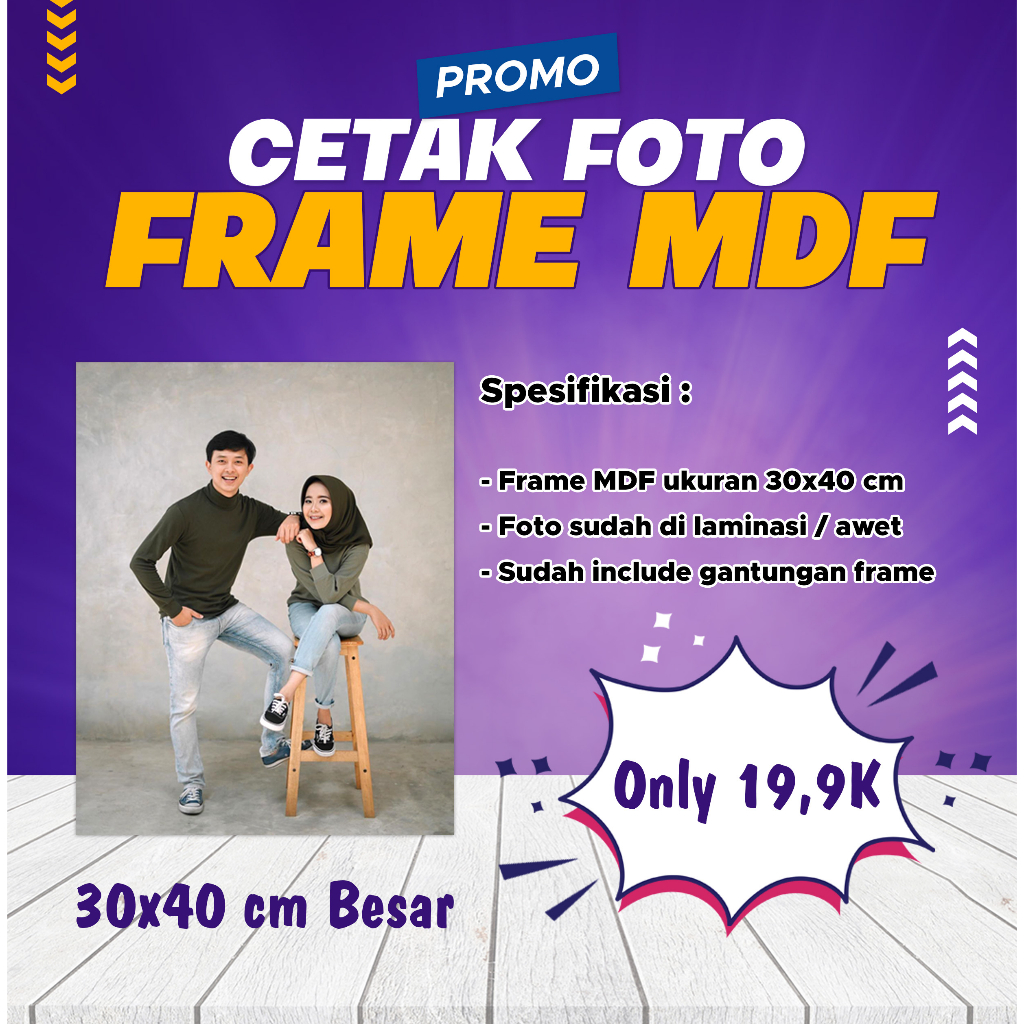 Jual Cetak Foto X Plus Bingkai Kayu Anti Pudar Ads Shopee Indonesia