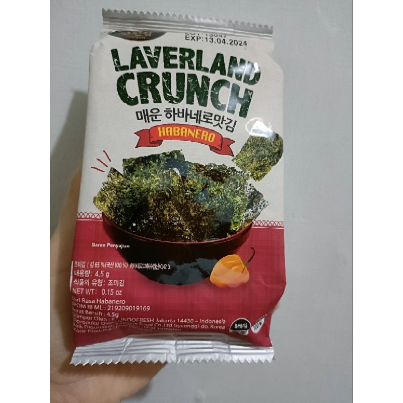 Jual Snack Rumput Laut Laverland Crunch Habanero Korean Seaweed