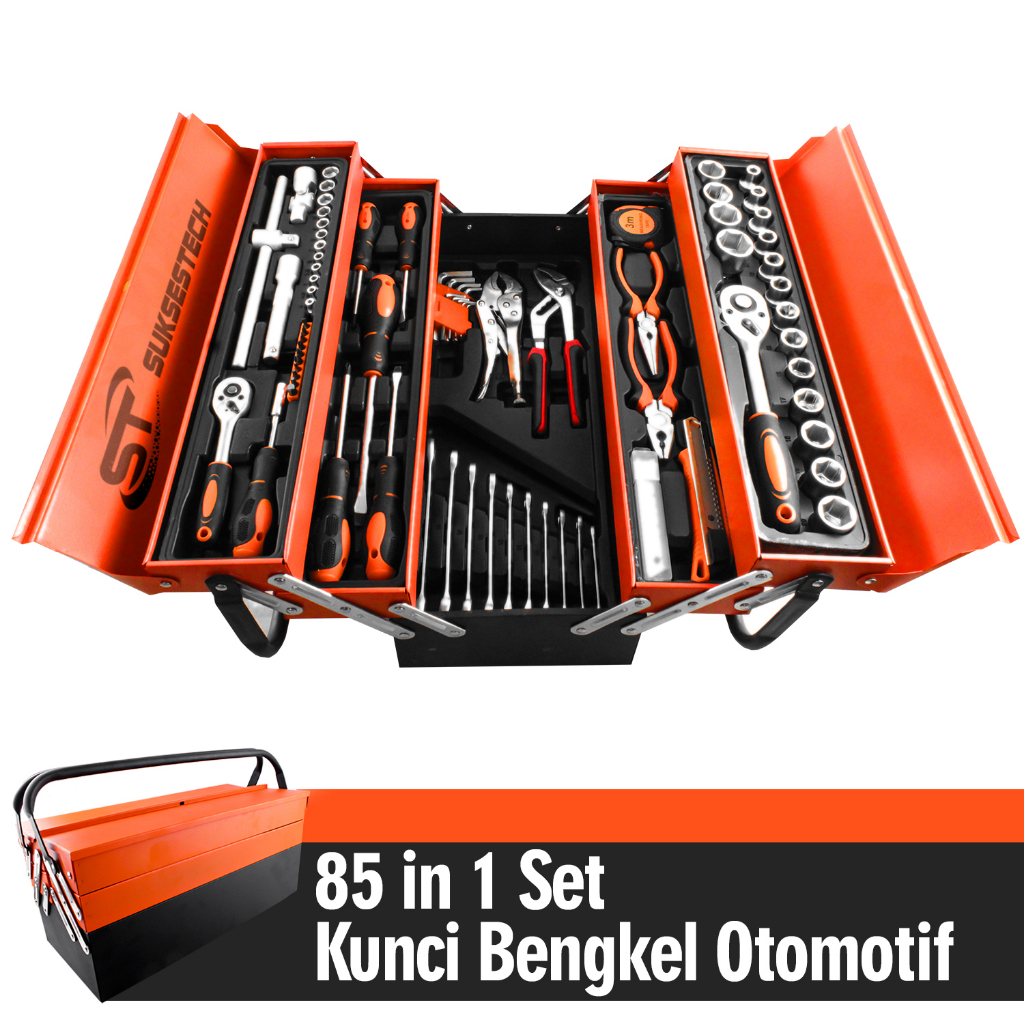 Jual Suksestech Tool Box Pcs Kunci Sok Set Pekerjaan Otomotif Tool