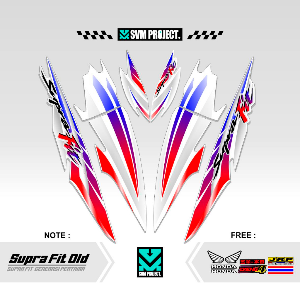 Jual Striping Supra Fit Lama Motif Simple Sticker Wave S