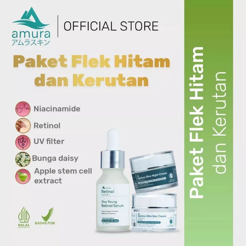 Jual Paket Amura Lengkap In Retinol Mencerah Kan Kulit Wajah Dan