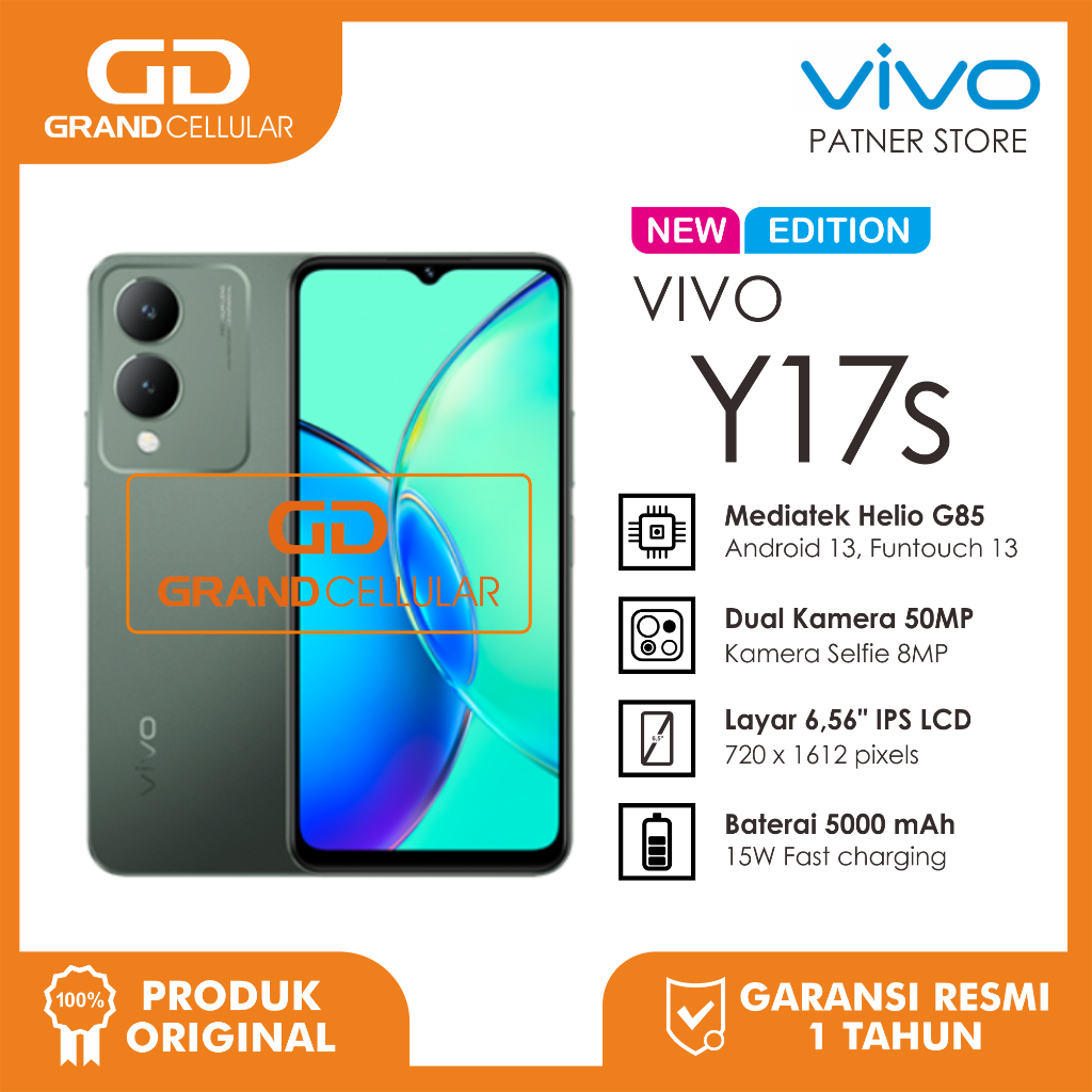 Jual VIVO Y17S 6GB RAM 128GB ROM 4GB RAM 64GB ROM Garansi Resmi