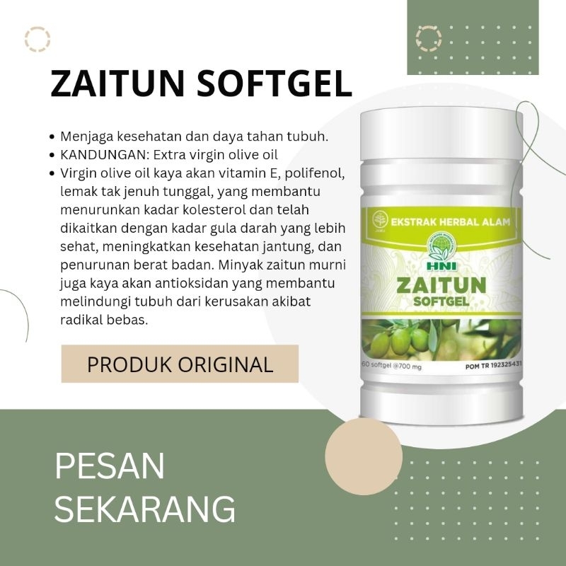 Jual Zaitun Softgel Hni Hpai Kapsul Virgin Olive Oil Minyak Zaitun