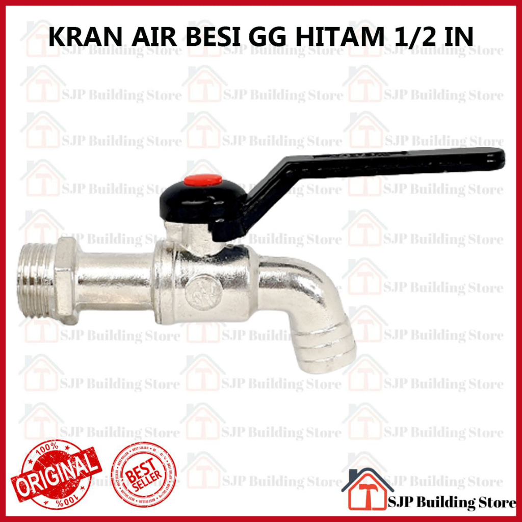 Jual Kran Air Besi Gagang Hitam 1 2 L Keran Tembok High Quality GLOSSY