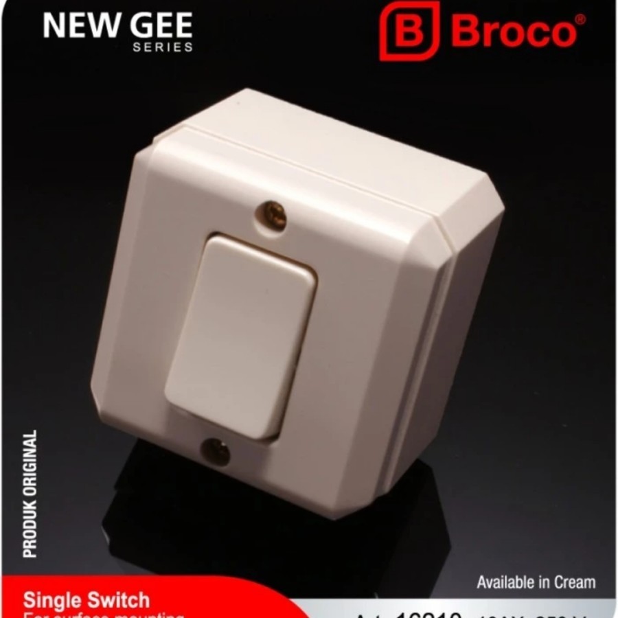 Jual Saklar Engkel Tunggal OB Outbow Tempel Cream BROCO New Gee