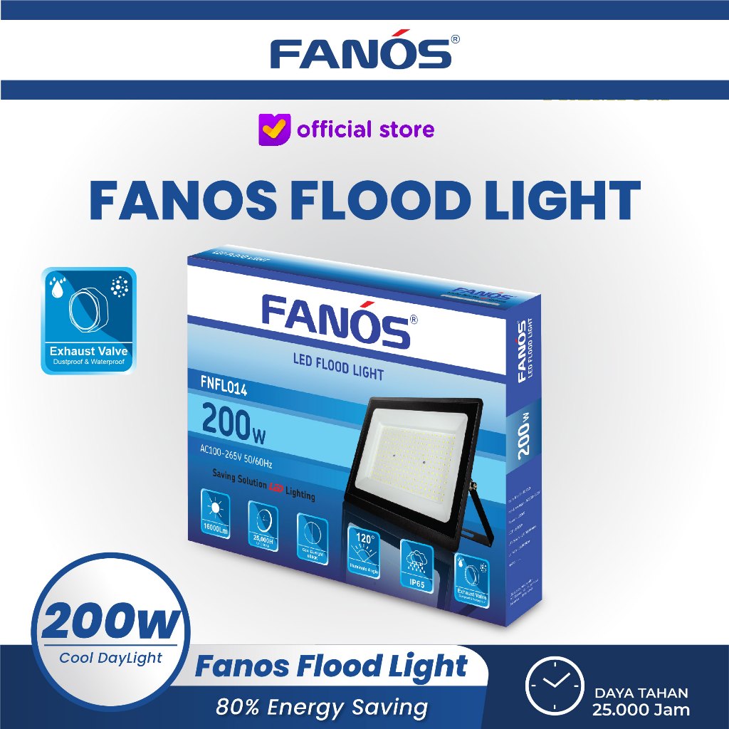 Jual Fanos Flood Light Watt Lampu Sorot Tembak Led Volt Ip