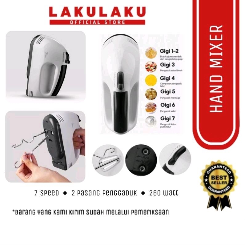 Jual LAKULAKU Mixer Pengaduk Kue 7 Speed Hand Mixer SQRS Scarlett