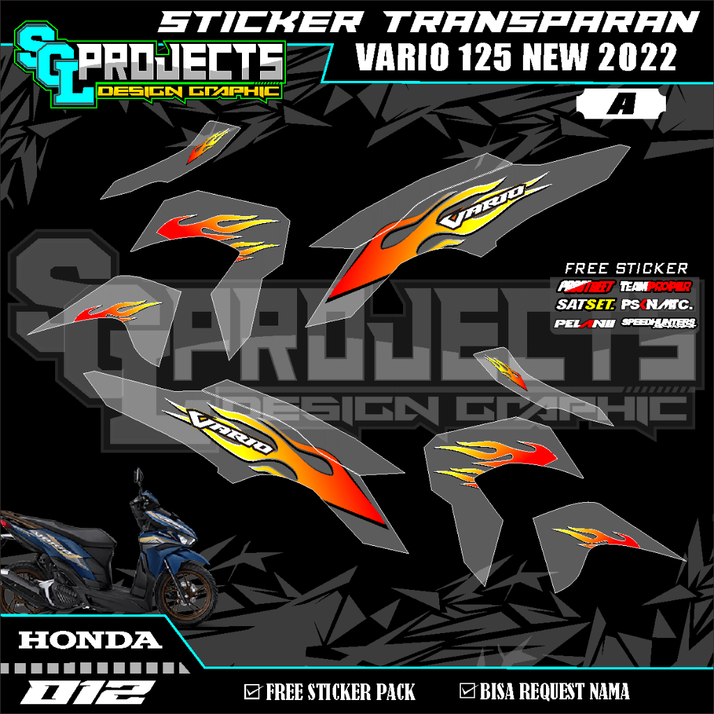 Jual STRIPING TRANSPARAN UV HONDA VARIO 125 150 NEW 2022 DESAIN API