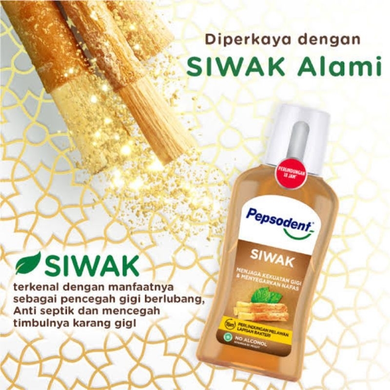 Jual Pepsodent Mouthwash Active Defense Siwak Sensitif Natural Obat