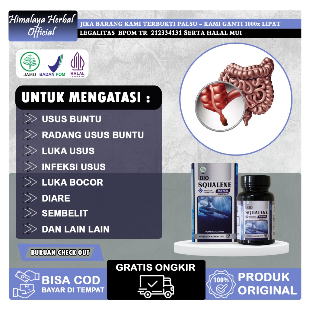 Jual Obat Usus Buntu Pembersih Usus Kotor Infeksi Luka Radang Usus