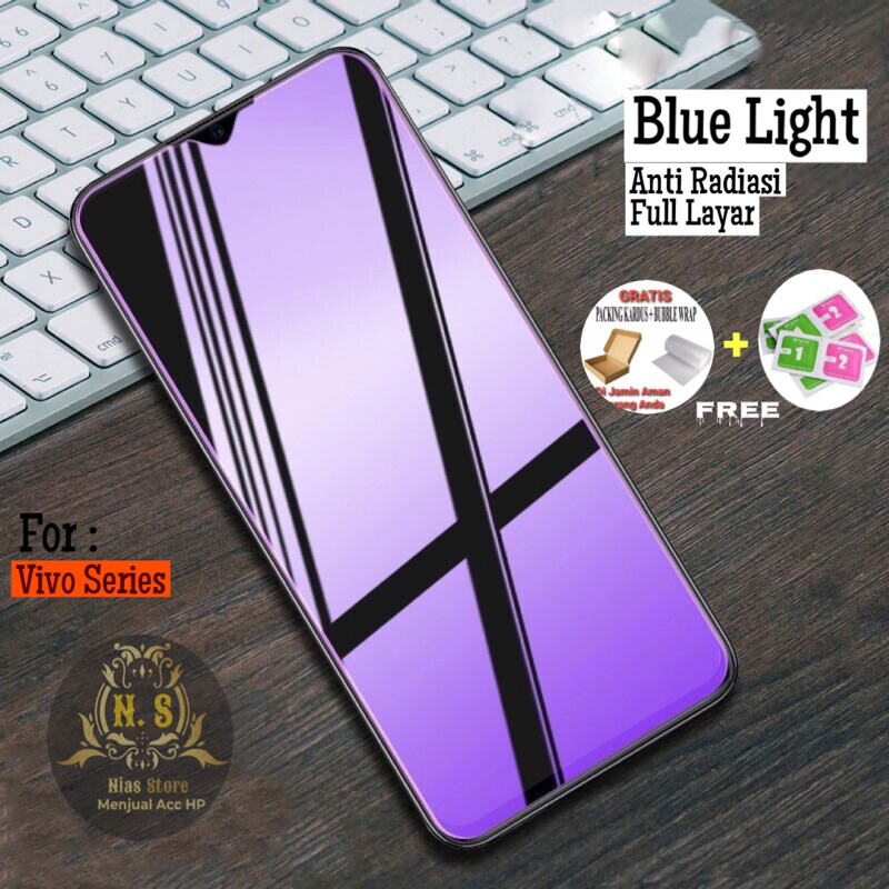 Jual Cod Tempered Glass Blue Anti Radiasi Vivo Y Y Y C Y Y