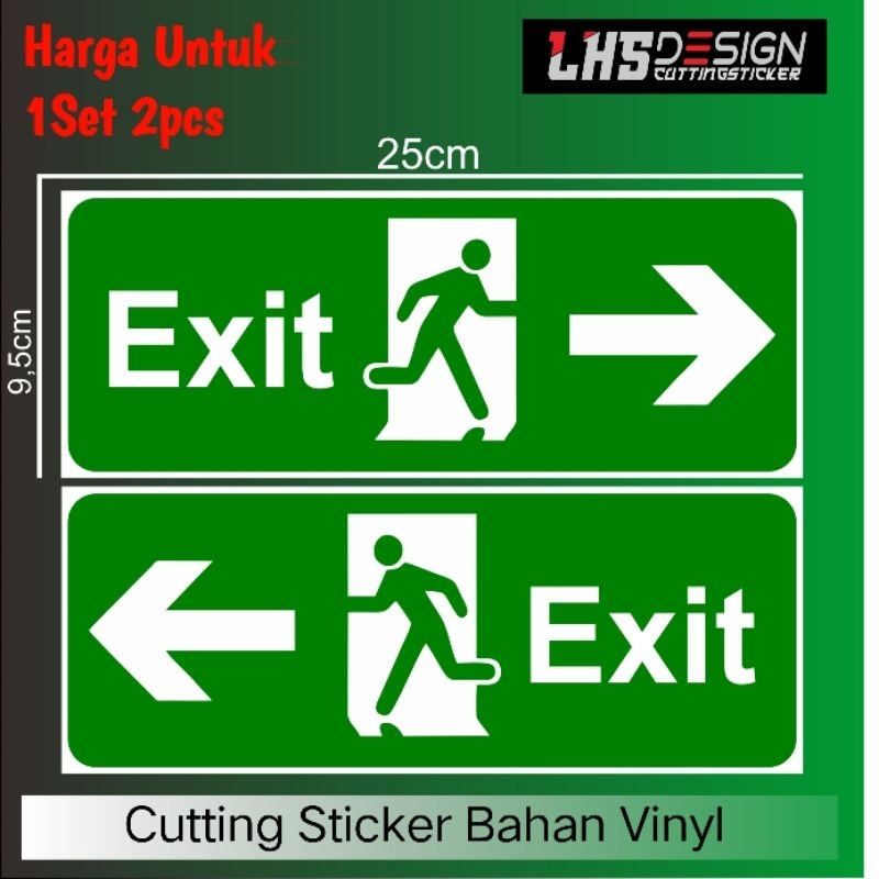 Jual Sign Sticker Exit Cutting Sticker Penanda Jalur Keluar Shopee