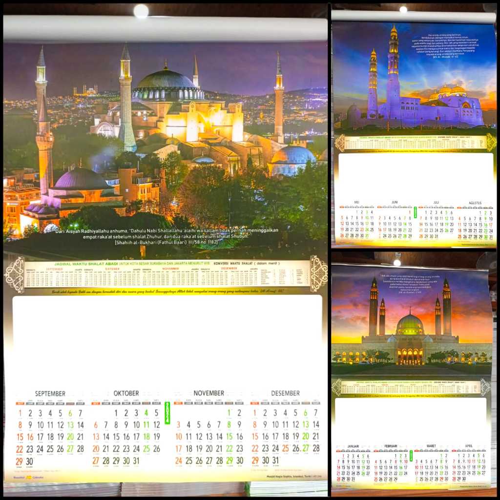 Jual Kalender Dinding Wall Kalender Caturwulan Tahun Motif Masjid