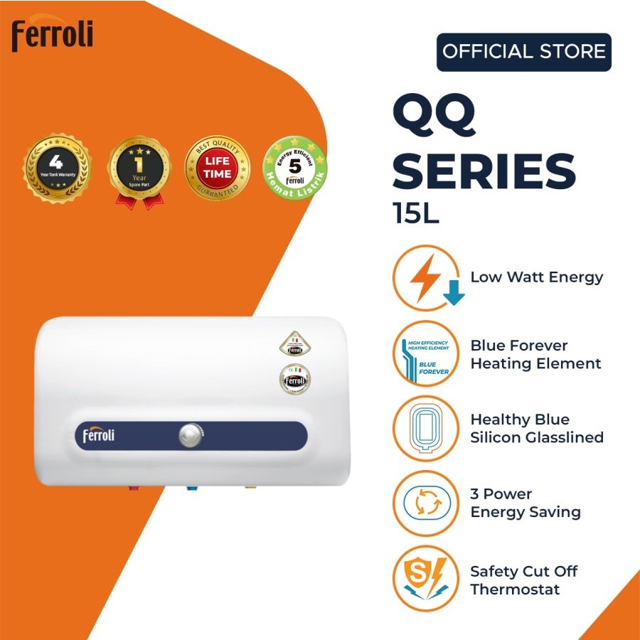 Jual WATER HEATER FERROLI TYPE QQ BLUE SERIES 15 LITER Shopee Indonesia