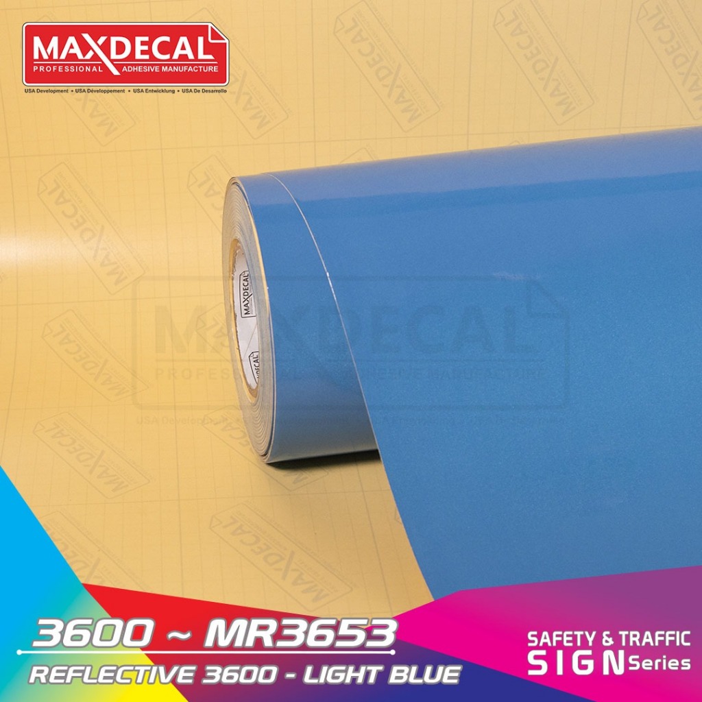 Jual Per Meter MAXDECAL 3653 Reflective LIGHT BLUE Scotchlite Biru