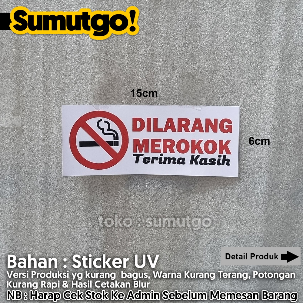 Jual Promo Barang Reject Stiker Dilarang Merokok Terima Kasih Uk 15 X