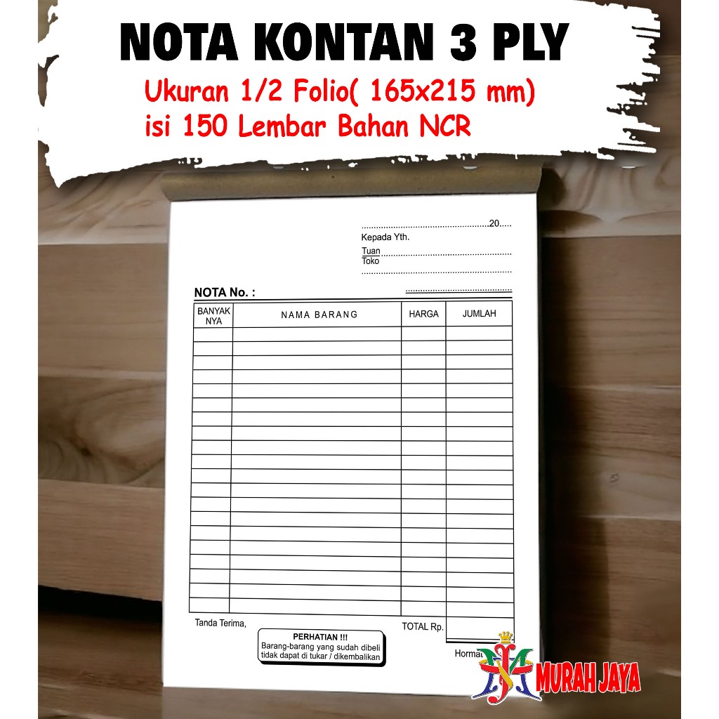 Jual Nota Kontan Ply Besar Nota Kontan Ply Folio Shopee